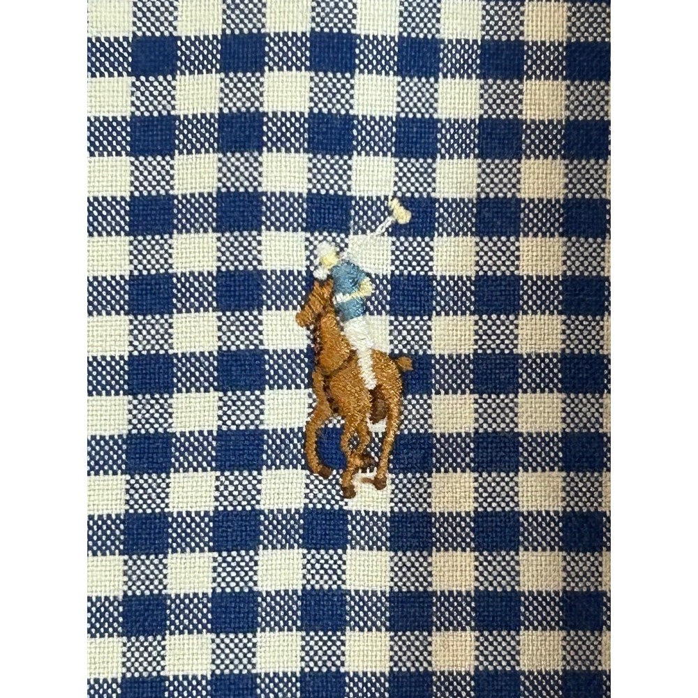 Ralph Lauren Mens XXL Classic Fit Gingham Button Down Shirt 2Ply Cotton Long Slv